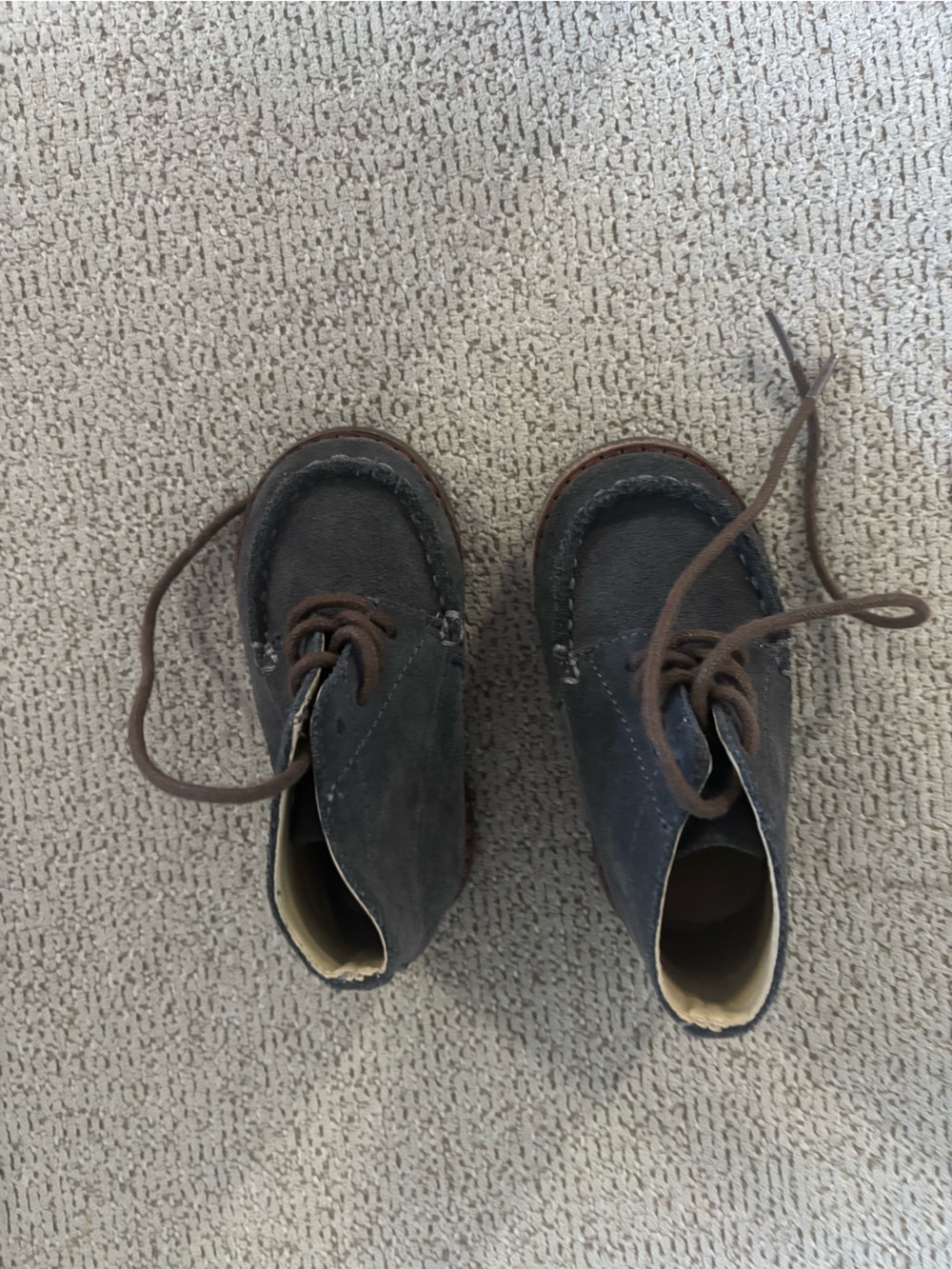 Janie and jack size 4 used ONCE Toddler Dark Gray Suede Lace-Up Boots
